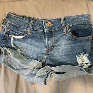 short ripped jean shorts